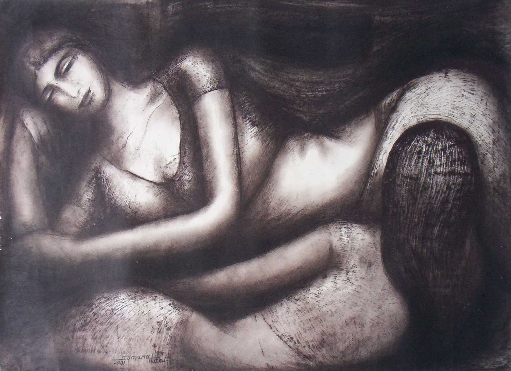 Sumana Dey - Black & White Paintings