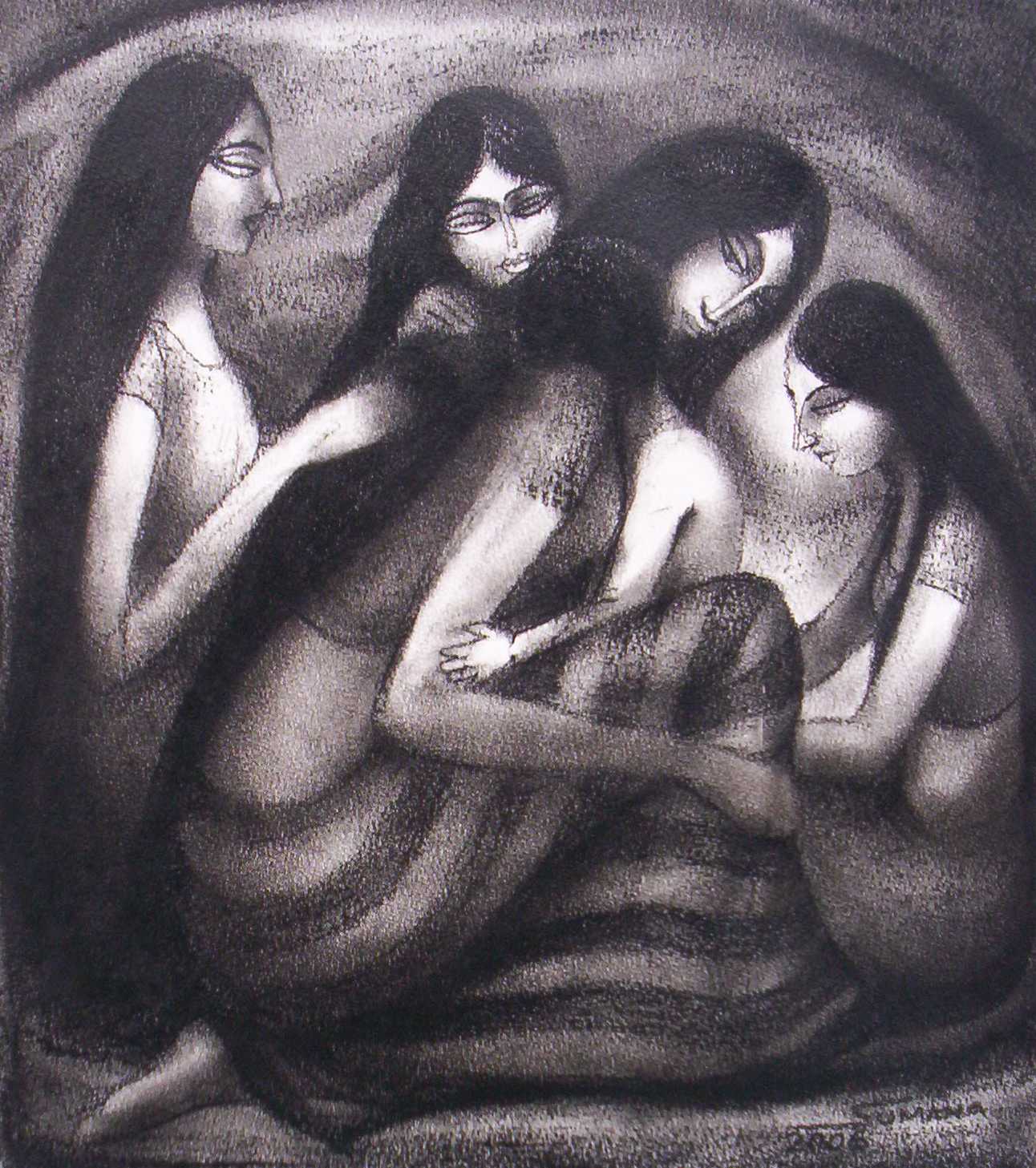 Sumana Dey - Black & White Paintings