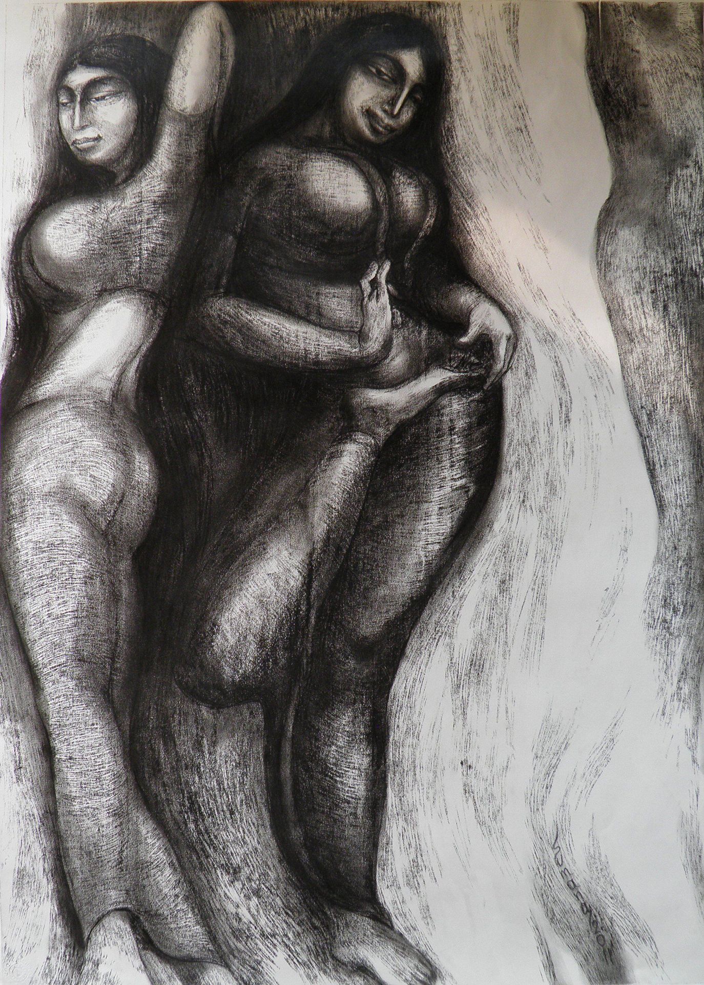 Sumana Dey - Black & White Paintings