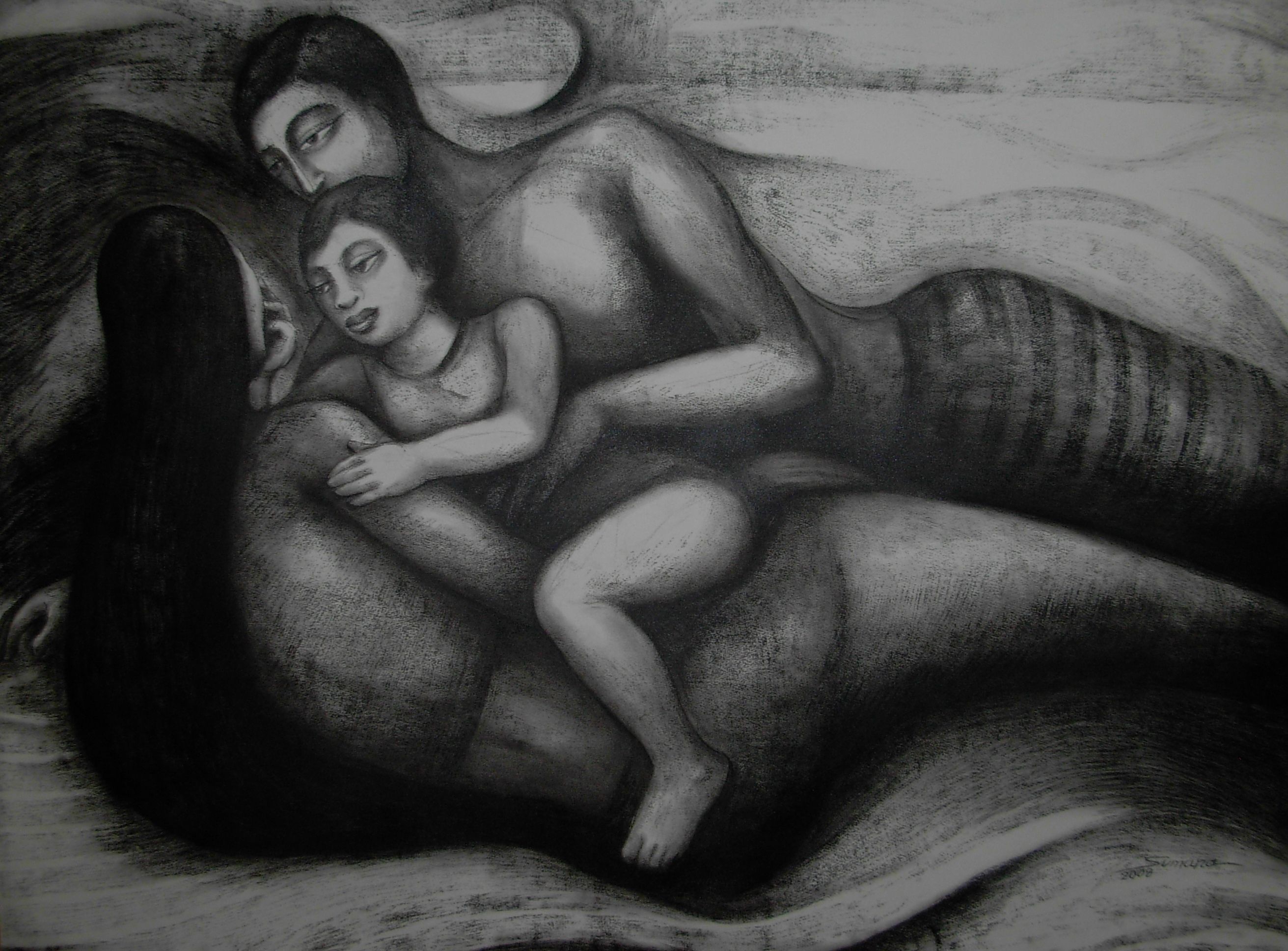 Sumana Dey - Black & White Paintings