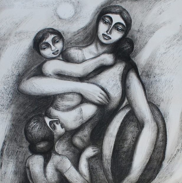 Sumana Dey - Black & White Paintings