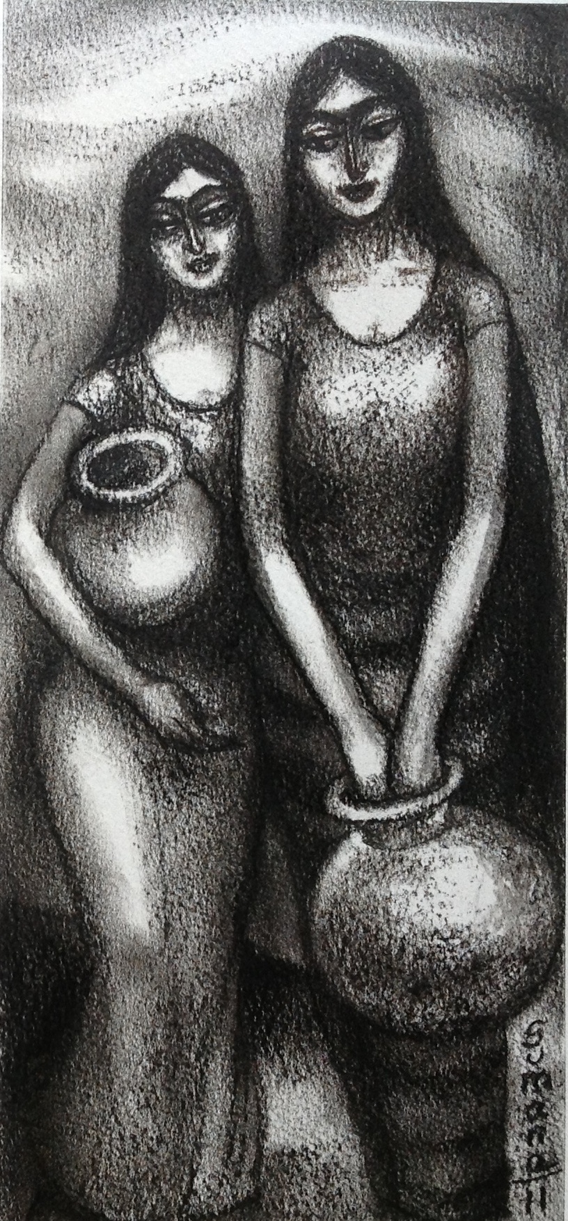 Sumana Dey - Black & White Paintings