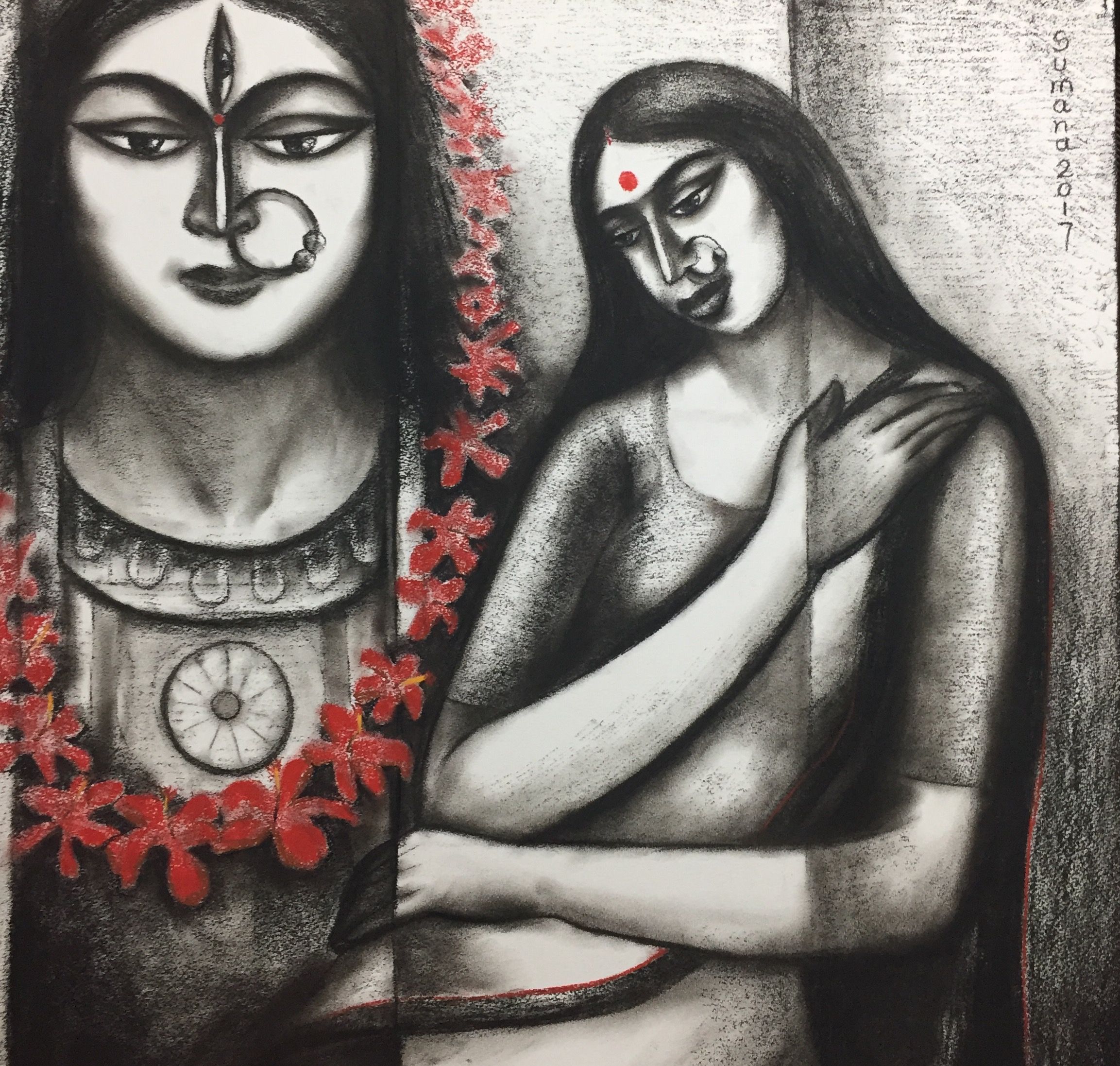 Sumana Dey - Black & White Paintings