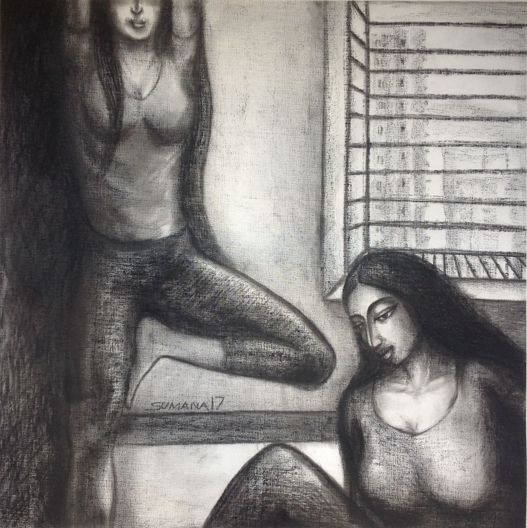 Sumana Dey - Black & White Paintings