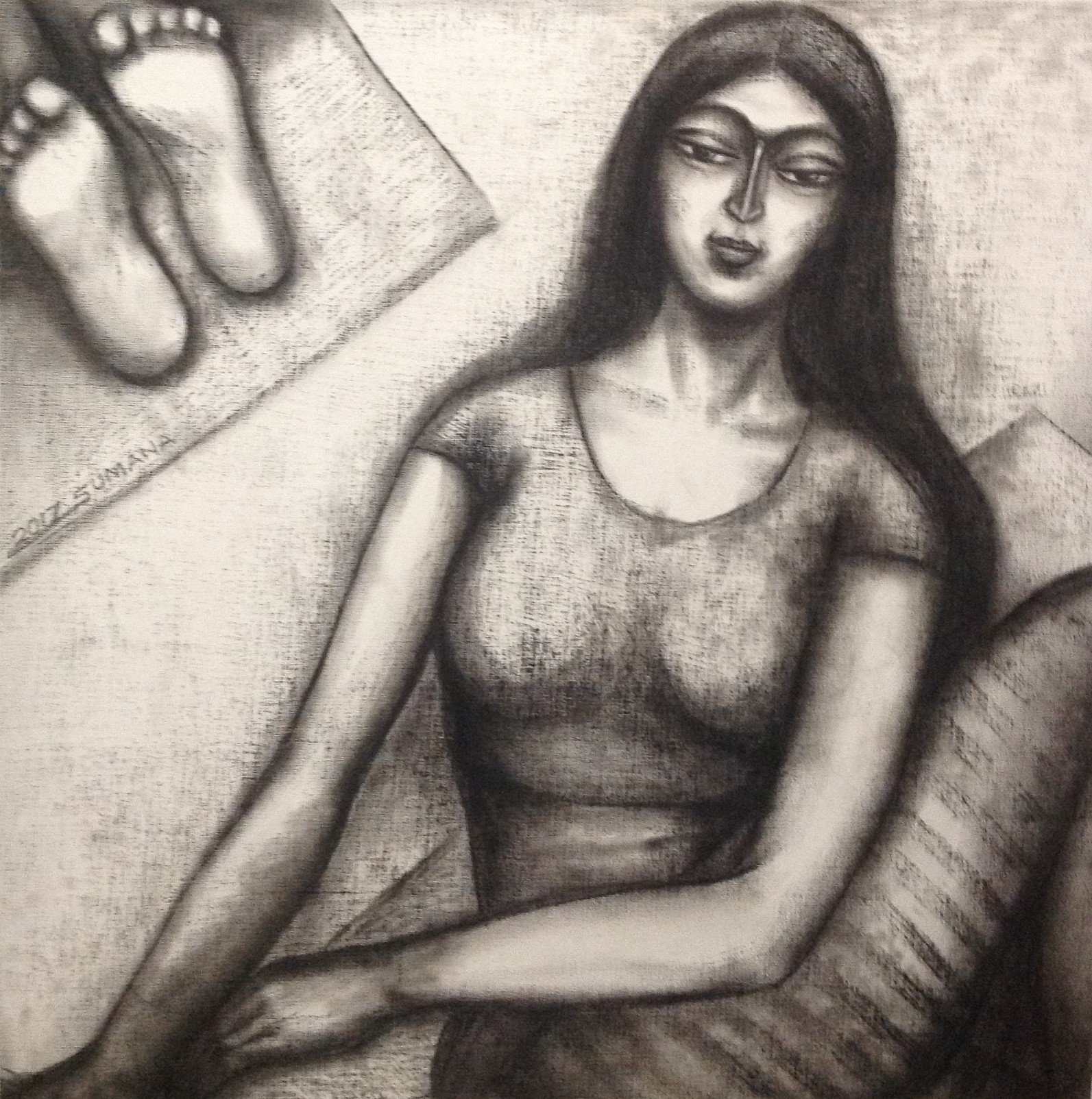 Sumana Dey - Black & White Paintings